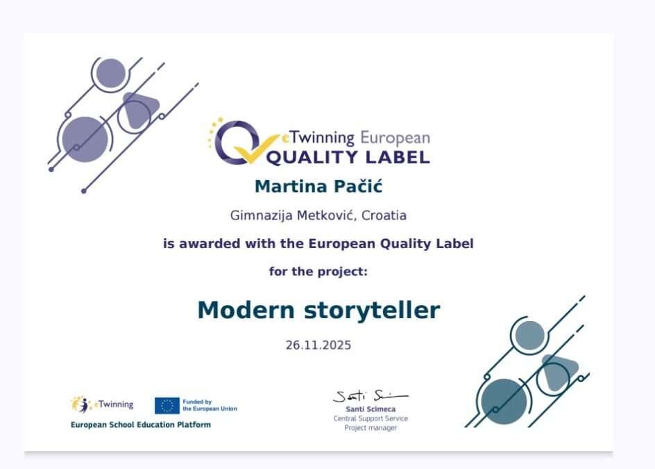 „Moder storyteller“- Europska oznaka kvalitete